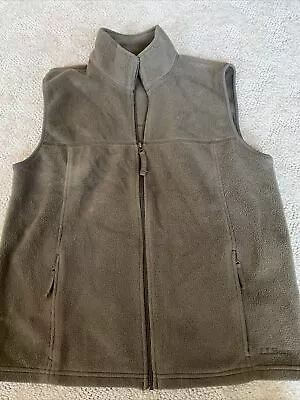 L.L. Bean Green Fleece Zip Vest Adult Medium Zip Pockets 0ALA7 • $21.98