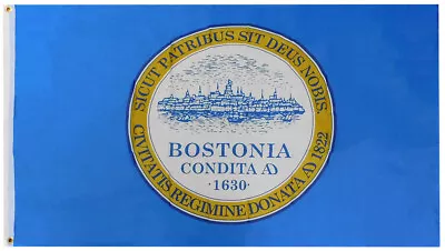 3x5 City Of Boston Massachusetts Flag Banner Brass Grommets Bostonia 100D • $8.88