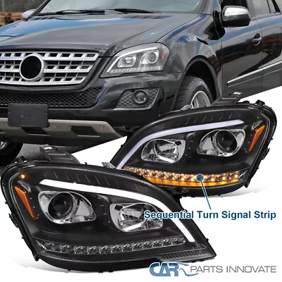 Fits 2009-2011 Benz W164 ML350 Projector Headlights LED Sequential Signal Black • $379.95