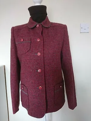 Vintage 80's Mansfield Stylish Lined Check Wool Jacket Sz 14 Vgc Made In England • £14.99