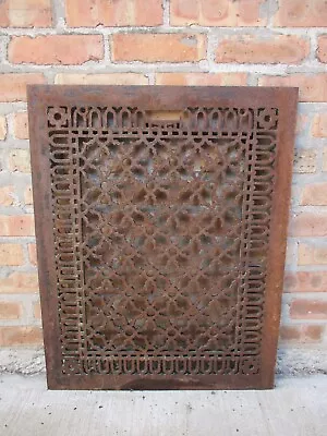 Massive Antique Vtg Victorian Cast Iron Floor Grate Heat Register Ornate (D) • $239.99