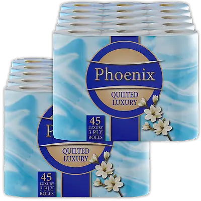 £29.99 • Buy 90 Phoenix Soft Quilted Luxury Toilet Rolls Bulk Buy – Quilted White 3 Ply
