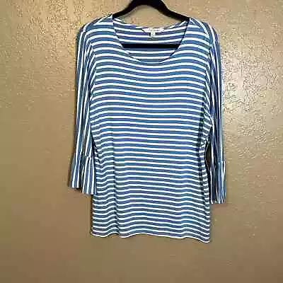 Erin London Striped Shirt Blue Large NWT • $16.98