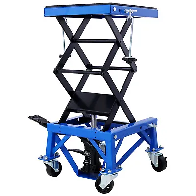 300 Lbs Hydraulic Motorcycle Scissor Jack Lift Foot Step Wheels For Dirt Bikes • $211.44