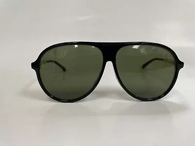 Authentic Gucci GG 0829SA 002 Black Plastic Aviator Mens Sunglasses Green Lens • $69.99