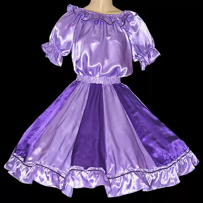 Purple & Lavender Square Dance Outfit  Sz S W25-32  • $39.95