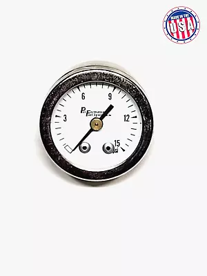 $15.75 • Buy 0-15psi Fuel Pressure Gauge, 1.5 Dia,  Stainless St 1/8  NPT,  Pointer Dampened