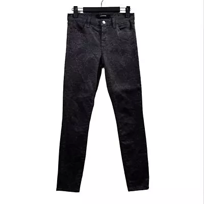 J Brand Super Skinny Floral Jeans Women's 24 Black Retro 90s • $28.88