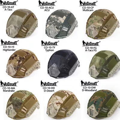 Camo Tactical Airsoft Paintball Helmet Cover New For FAST MH/PJ Helmet Wosport • £10.92