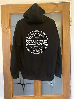 Sessions Surf Skate Falmouth Penzance CORNWALL Surf Wear Hoodie - Size M • £16