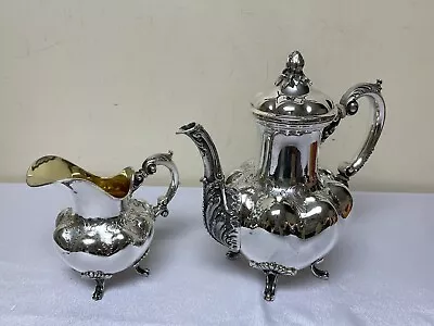 F. LLI PERUZZI 2pc Heavy 800 Silver Tea Pot & Creamer Made Firenze Italy RARE • $3000