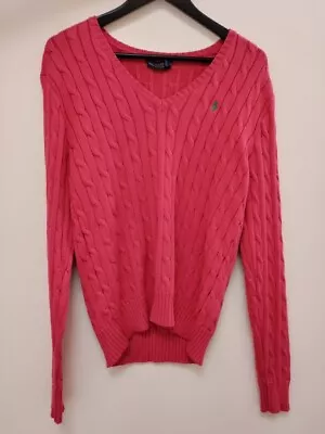 Women's Ralph Lauren Polo Pink Jumper Size L - CG M37 • £9.50