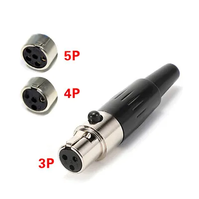 3/4/5 PIN Mini XLR Female Aviation Connector For Microphone Audio Video Connect • £3.59