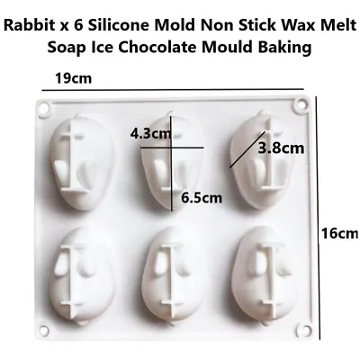 £3.49 • Buy Rabbit X 6 Silicone Mold Non Stick Wax Melt Soap Ice Chocolate Mould Baking