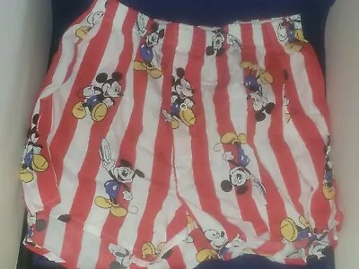 Vintage Hanes “It’s A Boxer” Mickey Mouse Disney Shorts M Red & White USA • $25