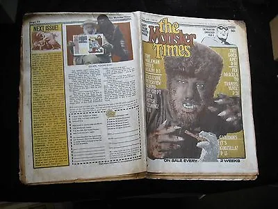 Vintage The Monster Times Volume 1 No 14 Newspaper Magazine Wolfman Godzilla • $19.99