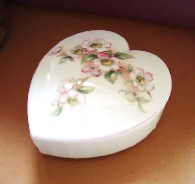 Coalport Blossomtime Heart Shaped Trinket Box Bone China • £7