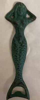 Under The Sea Metal Handheld Bottle Opener Blue Green Shapely MERMAID Cast Iron • $4.99