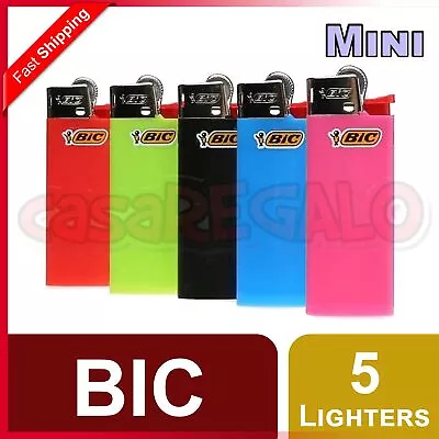 5 Pcs BIC Mini Lighters Tobacco Cigarette Made In France Assorted Colours J25 • $8.03