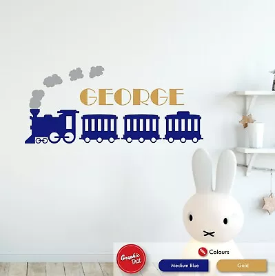 £8.99 • Buy Steam Train Wall Art Sticker Personalised Nursery Vinyl Custom Bedroom Decal