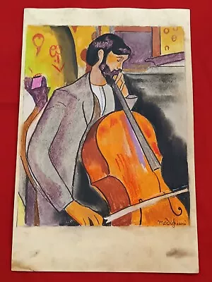 Amedeo Modigliani Drawing On Paper (Handmade) Signed And Stamped Mixed Media. • $100