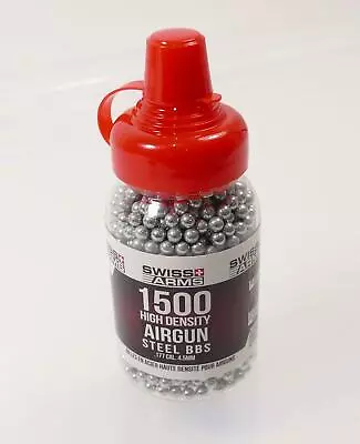 Swiss Arms Bottle Of 1500 Polished 4.5mm Steel BB's Softair .177  • £9.93