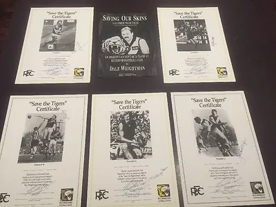 Rare Save The Tigers Signed Richmond Football Club Dyer Hart Wright Barlett  • $950