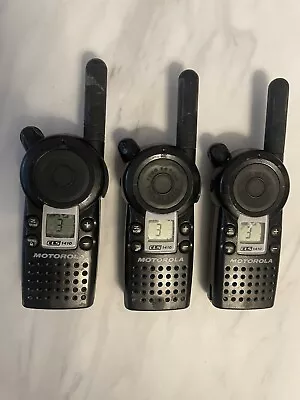 (3) Motorola CLS1410 4 Channel UHF Two-Way Radio (3) Holders (2) Ears Pieces • $149.95