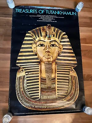 Vintage Treasures Of Tutankhamun Exhibit Poster 1977 Metropolitan Museum Art • $79.99