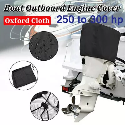 Engine Boat Cover Outboard Motor Cover 210D Black 45 To 75 HP 63x35x50cm • $37.52