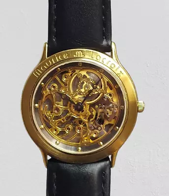 Maurice Lacroix Skelton Yellow Gold Plated Manual Wind Swiss Made Watch 33mm • $52