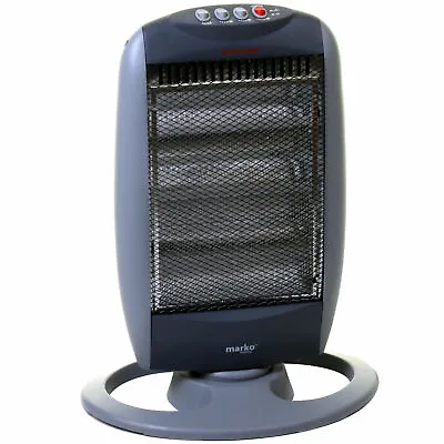 £39.99 • Buy 1200W Halogen Heater 3 Bar Instant Portable Electric Home Office Oscillating NEW