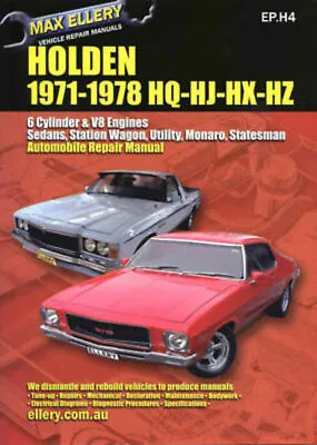 $48.90 • Buy Holden HQ HJ HX HZ Workshop Repair Manual 6cyl V8 1971 - 1978 Book