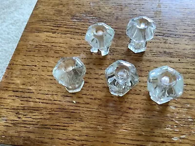 STEAMPUNK FIVE VINTAGE ANTIQUE OLD GLASS DRAW PULLS/knobs • $14