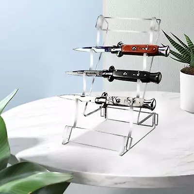 Pocket Knife Display Case Portable Blade Stand For Kitchen Study Exhibition • $22.09