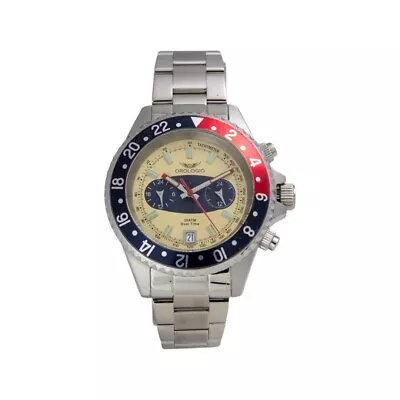 RRP $890 2021 Orologio Mezzo Men's Dual Time Multi Function Watch 7733-SBK • $299