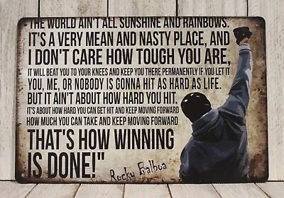 Rocky Balboa Quote Tin Metal Sign Movie Poster That's How Winning Is Done • $10.97