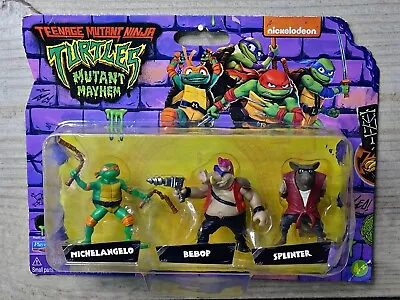 TMNT Mutant Mayhem Turtles Mini Pack 2023 Set Of 3 Michelangelo Bebop Splinter • $19.99