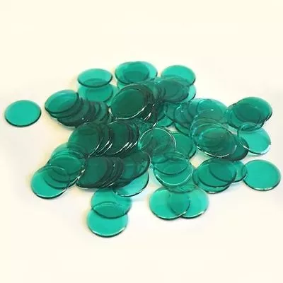 Plastic Non Magnetic Bingo Chips 7/8  Size Bags Of 100 Color Green • $5.99