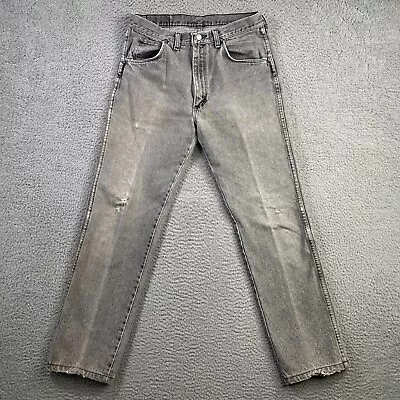 Vintage Wrangler Jeans Mens 31x32 Gray Faded Workwear Cowboy Western Made In USA • $20.22