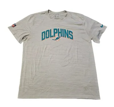 The Nike Tee Miami Dolphins NFL Dri-Fit Short Sleeve Gray T-Shirt Men's Size XL  • $15.59