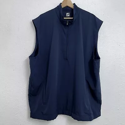 Footjoy Windshirt Golf Navy Blue Vest Pockets 1/2 Zip Men's XL • $26.88