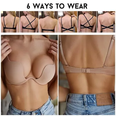 £5.70 • Buy Multiway U-Type Crossover Halterneck Backless Bra 32 34 36 38 AB A B For Dresses