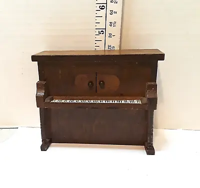 Vintage Miniature Wood Piano Music Box PLAYS WHEN DOOR ARE OPEN TAIWAN • $11.04