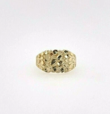 $149.99 • Buy 10K Yellow Gold Nugget Pinky Ring Mens Womens Small Medium Large XLarge