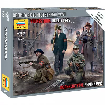 Zvezda 6272 German Volkssturm Snap Fit Figures 1:72 Plastic Model Kit • £8.95