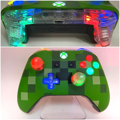 Microsoft Xbox One Controller - Creeper W Custom LED Mod - Great GIFT • $170