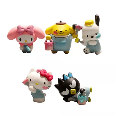 5Pcs My Melody Hello Kitty Pochacco Toy Figure PVC Mini Doll Kawaii Cake Topper. • $17.57