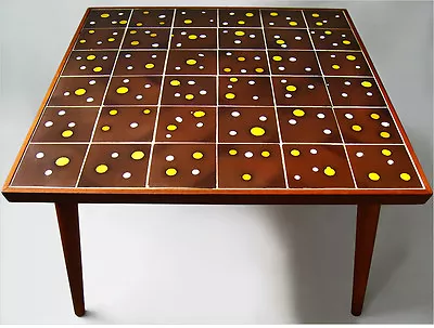 1950 Mid-century Teak Wood Mosaic Tile-top Coffee Table Danish-modern Eames Era • $1999.99