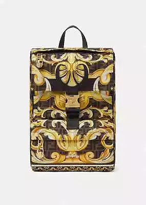 FENDACE GOLD BAROQUE Backpack Printed Medium Bag VERSACE X FENDI 1006616-1A04590 • $3108.41